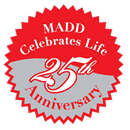 MADD 25th Anniversary sticker